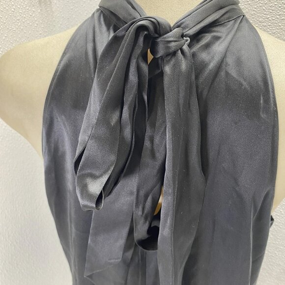 NEW RAMY BROOK Women’s Lori Silk High Neck Tank Top Blouse Black Size M - Picture 9 of 14